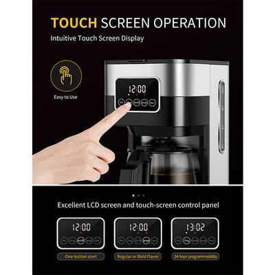 900W 드립 커피 메이커는 따뜻한 자동 프로그램 가능한 커피 머신 10시 12분 잔 차를 유지합니다