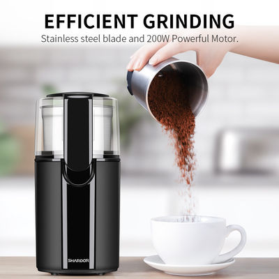 검은 강력한 모터 관습 커피 그라인더 스테인레스 스틸 블레이드 콩 핵심 양념